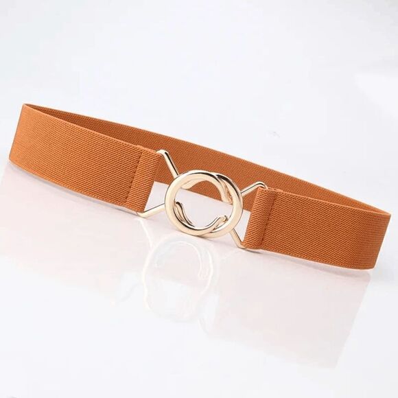 2/$21 Brown Ladies Fashionable Oval Round Belt - Picture 1 of 5